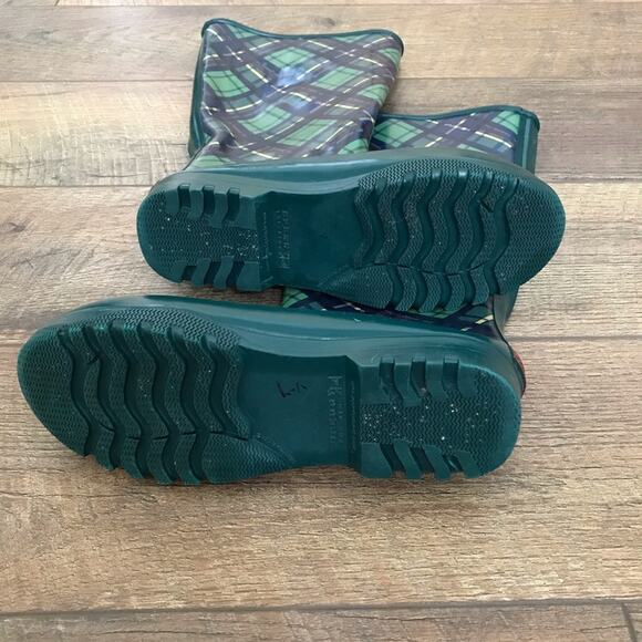 Sperry Plaid Waterproof Rubber Rain Boots - Picture 4 of 4